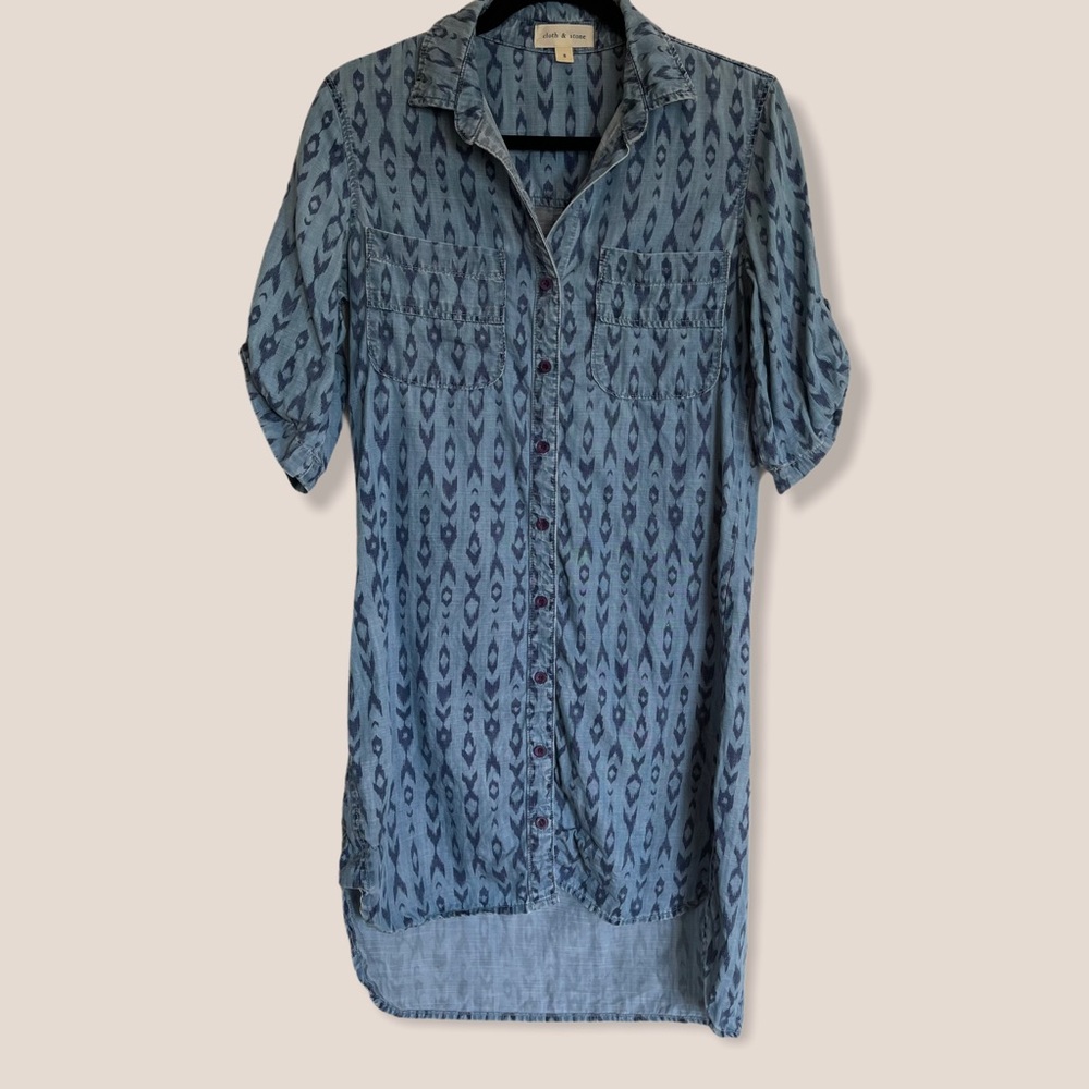 Anthropologie Cloth & Stone Tribal Denim Dress